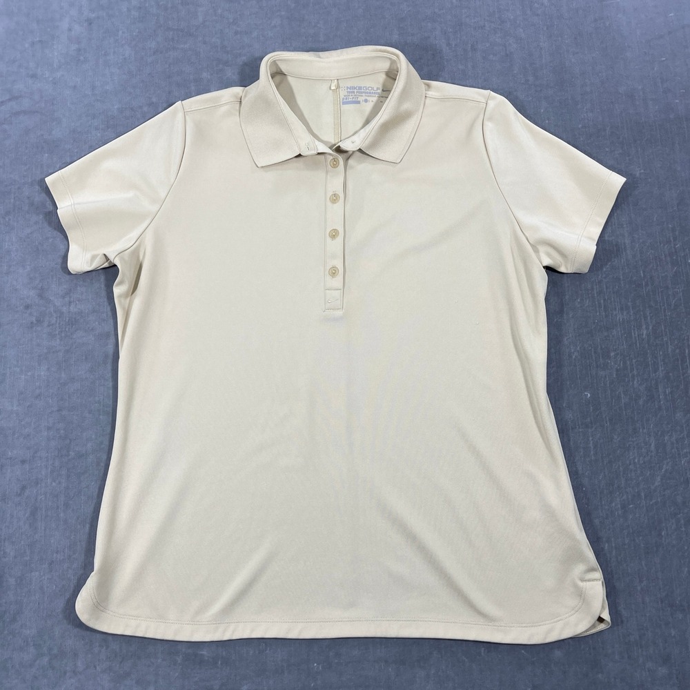 Nike Golf Tour Performance‎ Dri-FIT Women's XL Beige Golf Polo Shirt